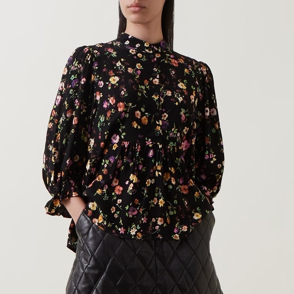 SELECTED FEMME | slfjyn floral print blouse | size 34